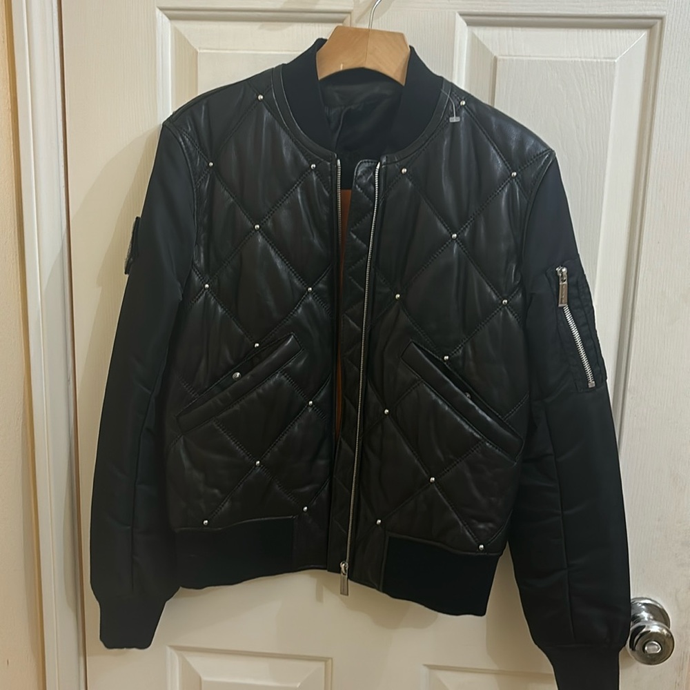 Barbara Bui leather bomber jacket
